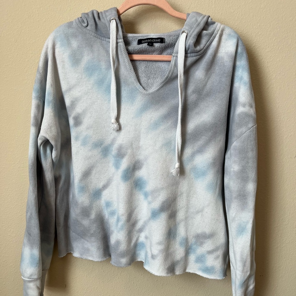 Ocean Drive Blue Tie-Dye Women's Hoodie